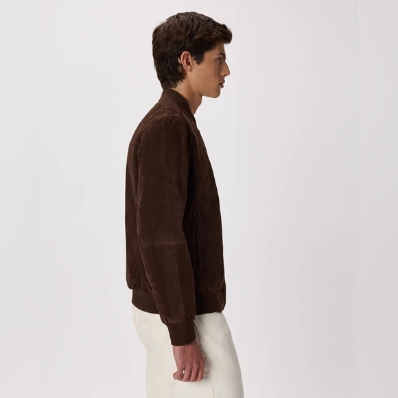 Quince 100% Suede Bomber Jacket Espresso Brown Size Medium - Picture 3 of 9